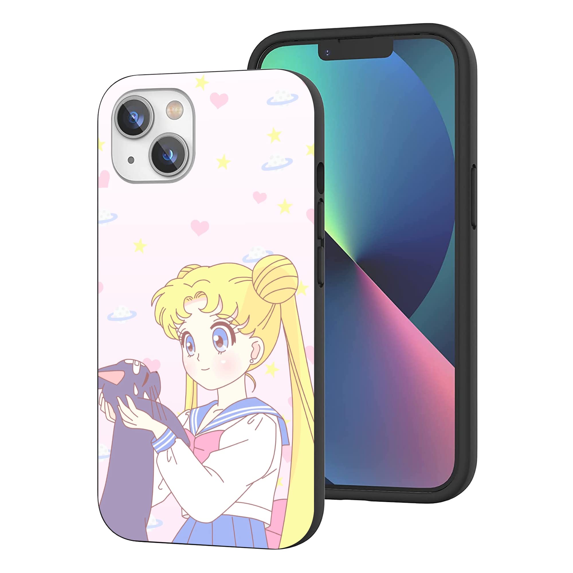 Cute Anime Sailor Moon Magic 8 iPhone 13 Pro Max Case - Japan Kawaii Cartoon Soft TPU Shockproof Protective Phone Cover for Women Girls (6.7 Inch) - Perfect for Daily Use, School, Work & Travel