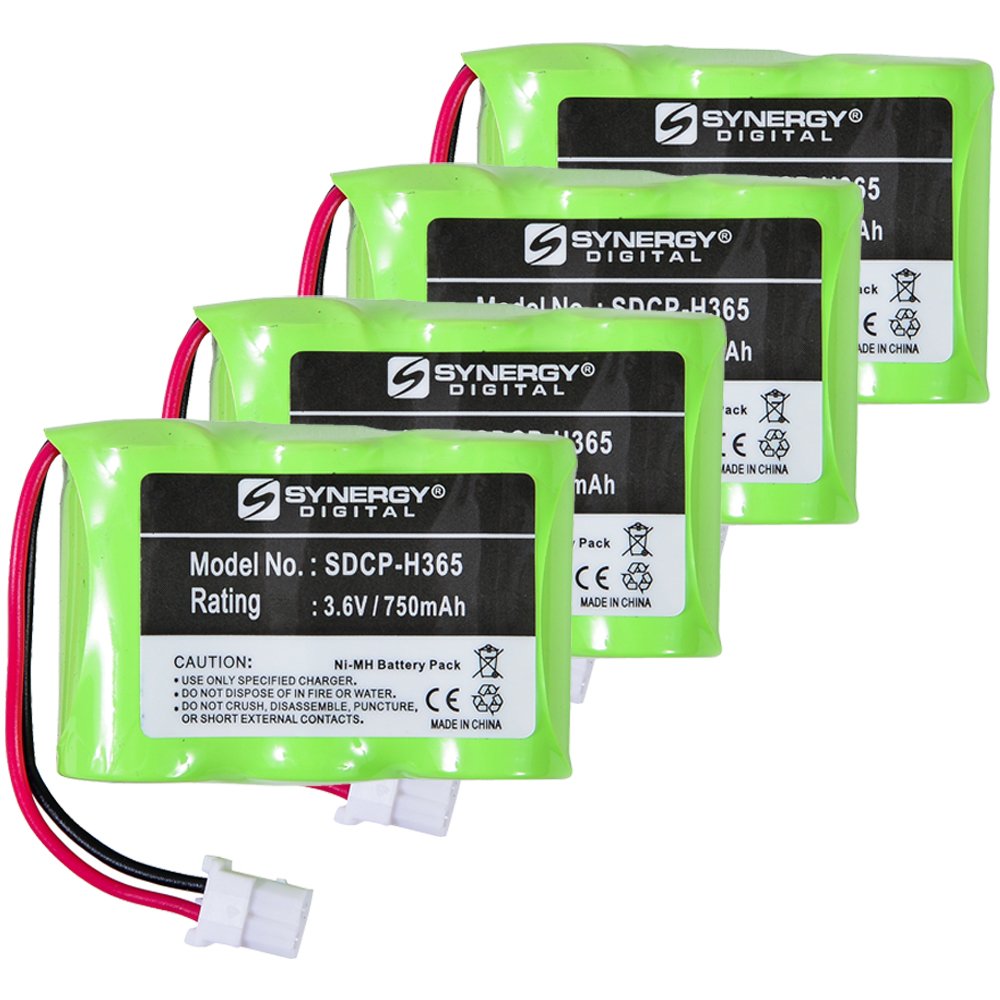 Sanyo 3N-270AA (MRX)(R) Replacement Cordless Phone Battery Combo Pack - 4 x SDCP-H365 Batteries for Panasonic, AT&T, VTech Phones - Perfect for Home & Office Use