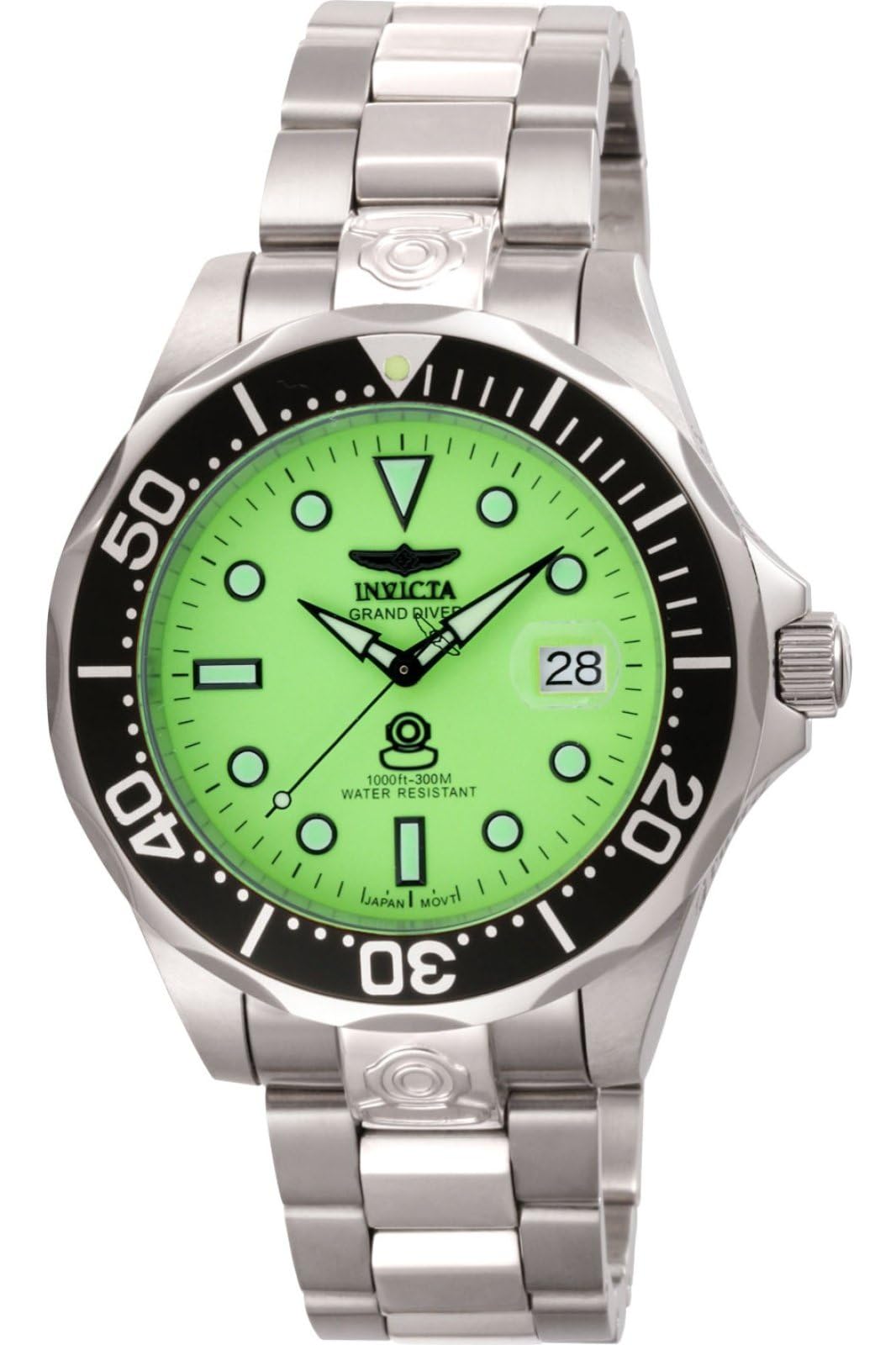 Invicta Men's Pro Diver Automatic Watch - Green Dial, Stainless Steel Case & Band, 200M Water Resistant - Perfect for Diving, Swimming & Everyday Wear