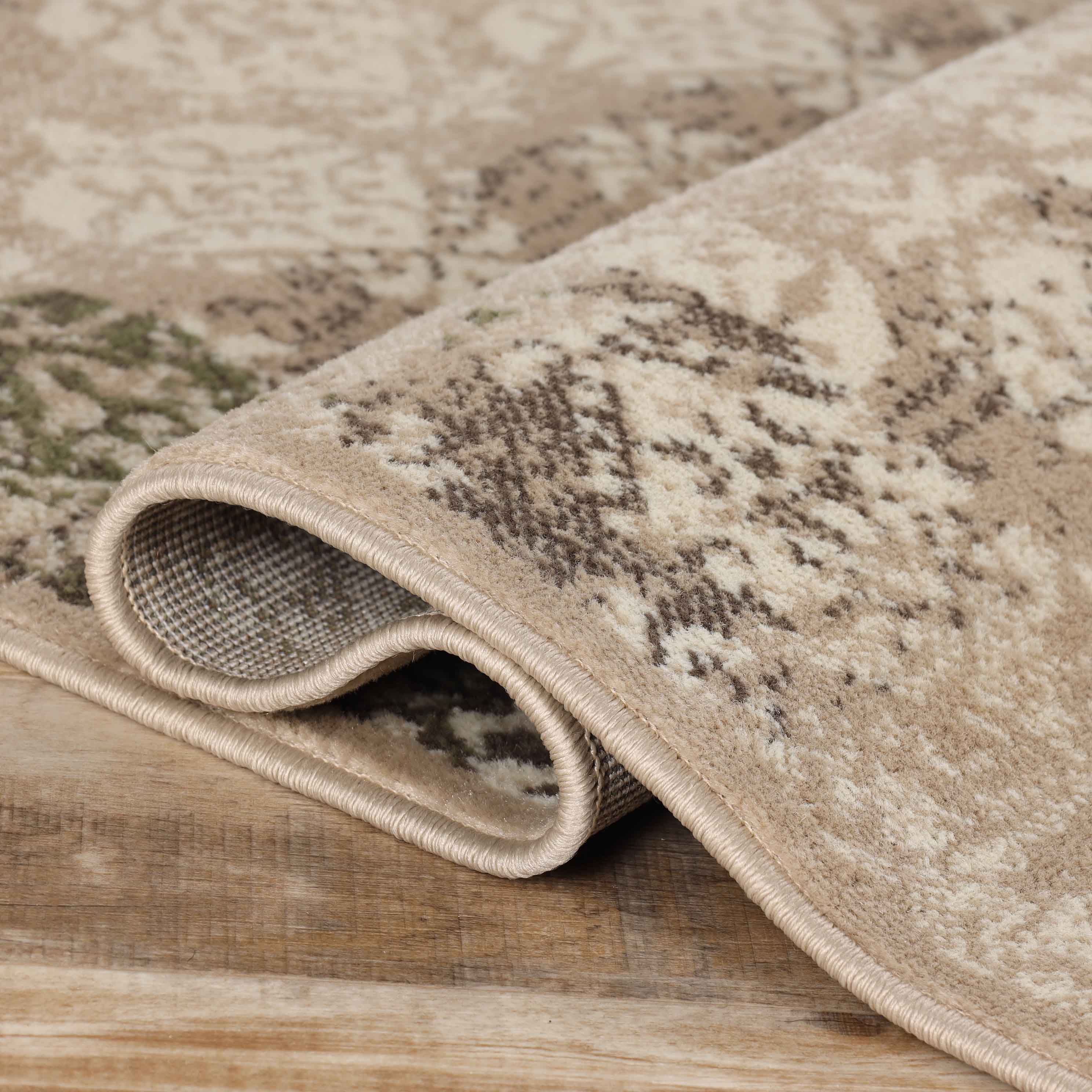 Stylish Modern Damask Indoor Area Rugs & Runners - Non-Slip Soft Living Room Carpet for Bedroom, Hallway, Entryway - Home Decor Floor Mat