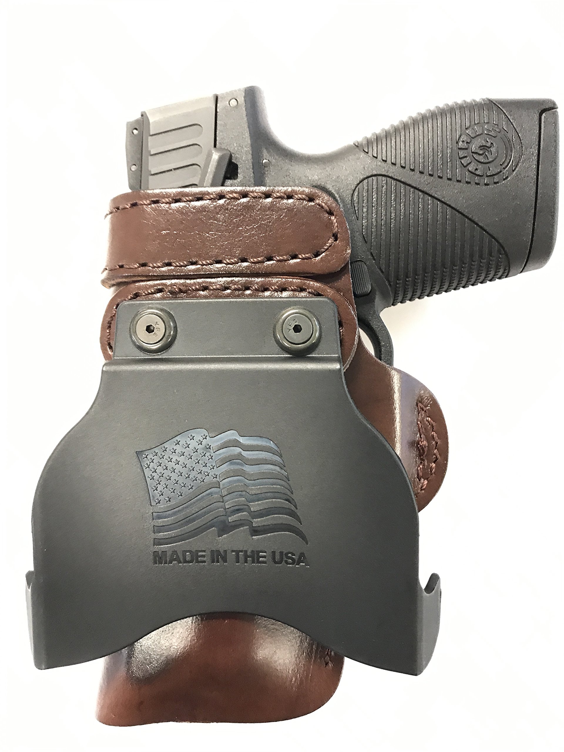 Sig Sauer P938 Paddle Holster with CT Laser - Right Hand Brown Concealed Carry Gun Holster for Comfortable & Secure Everyday Use