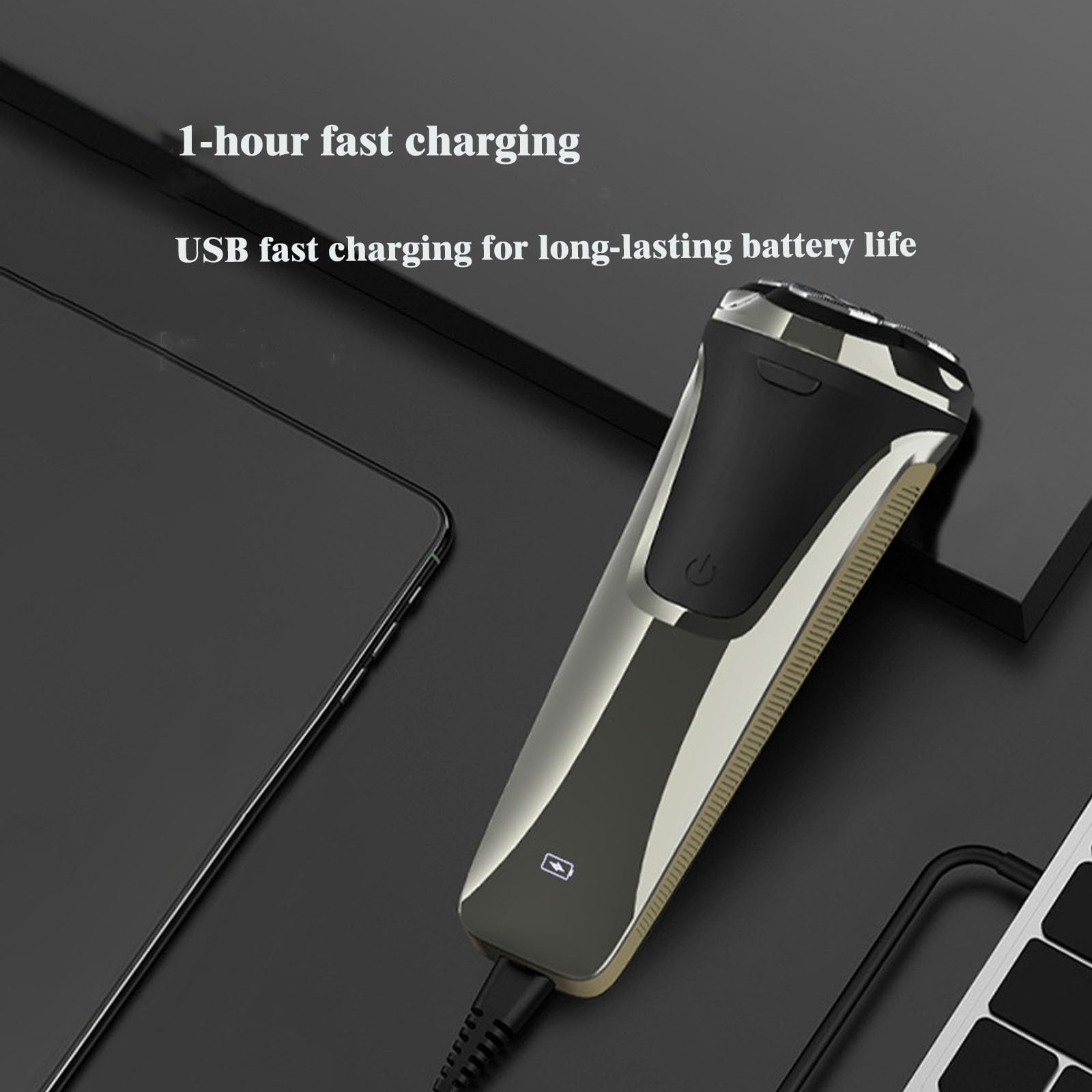 Snapbuy 4D Rotary Electric Razor for Men - Rechargeable Cordless Shaver with Precision Blades, Smooth & Fast Facial Hair Trimmer - Perfect for Travel, Gym, and Daily Grooming at Home or Office (1 Pack)