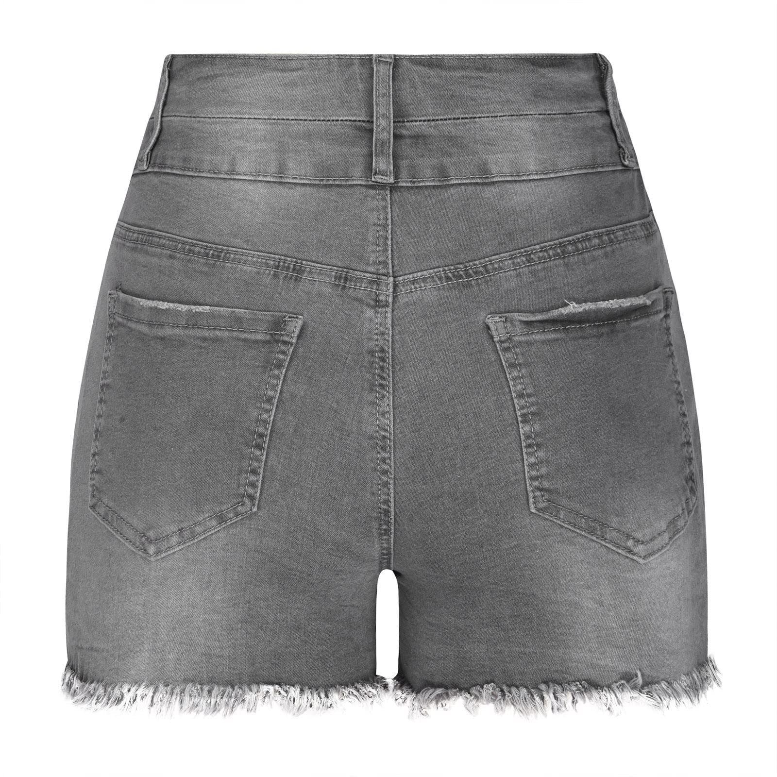 SMIDOW Women's Distressed Denim Shorts - Stretchy Cargo Shorts for Summer & Workouts | Casual Wear & Lounge