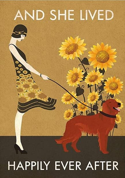 500-Piece Sunflower Girl & Dog Wooden Jigsaw Puzzle - Perfect Gift for Dog Lovers & Family Game Night