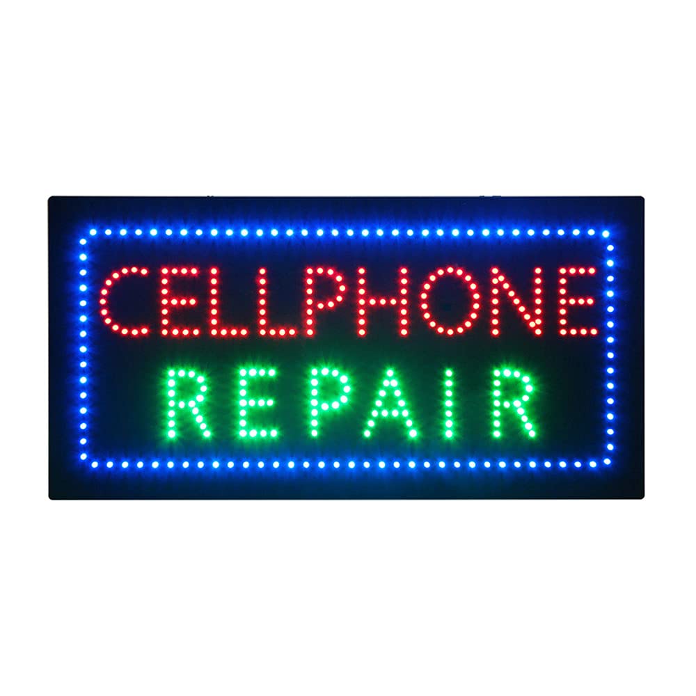 Bright LED Cell Phone Repair Sign for Storefront & Home Decor | Shop Advertising