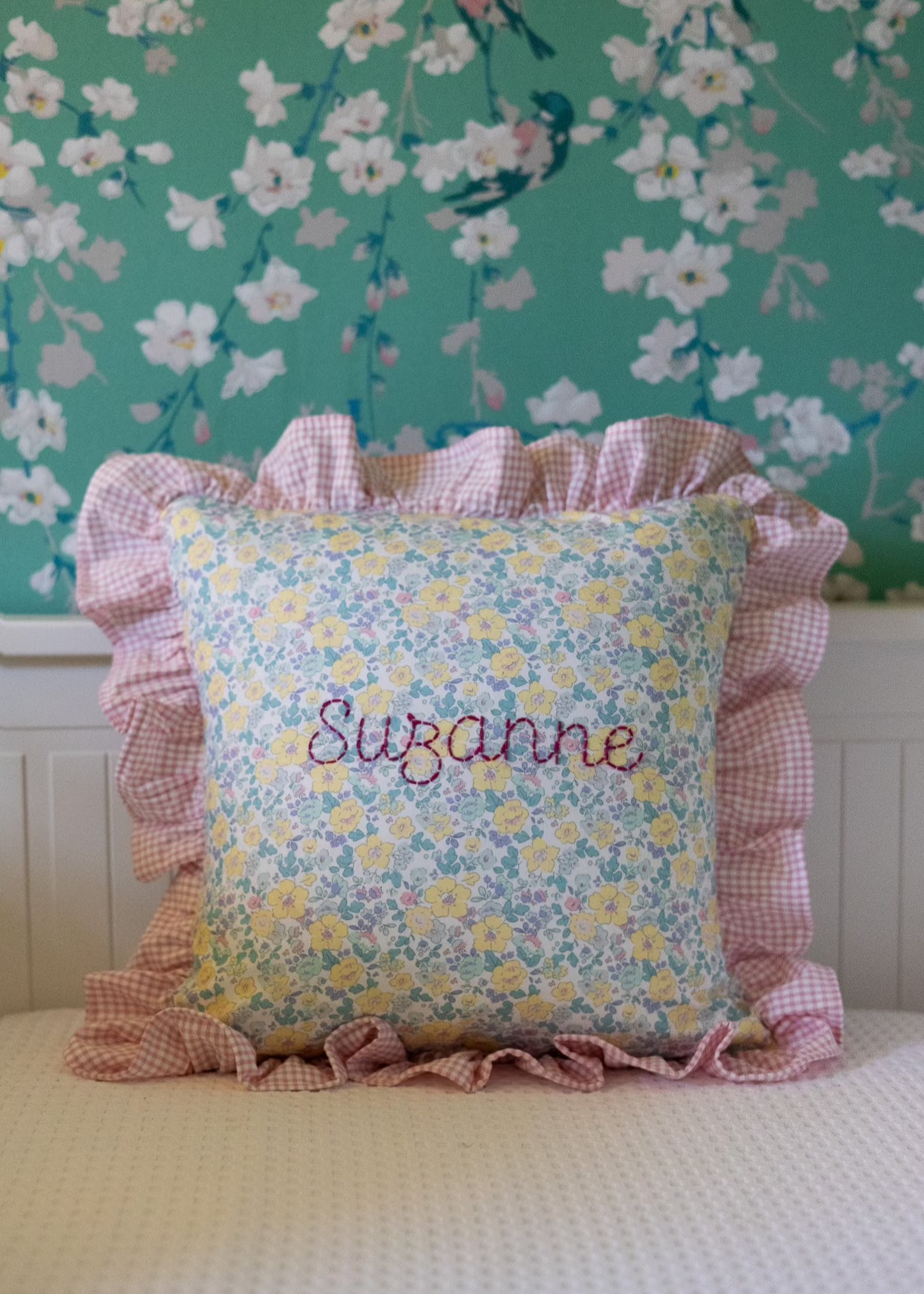 Floral Cushion Cover - Summer Flowers Design, Decorative Pillow Case for Sofa, Bed, Chair - Home Decor & Living Room Accessories