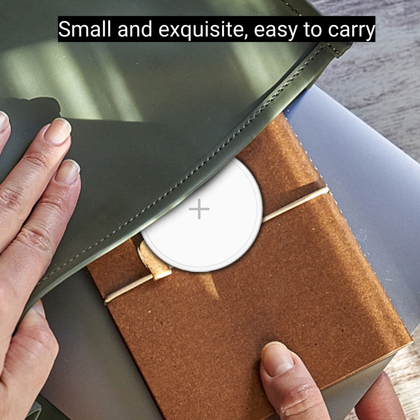 YALANDER 15W Magnetic Wireless Charger for iPhone 14/13/12 Pro Max/Mini/Plus, Fast Qi Charging Pad for Samsung & Qi-Enabled Phones, Portable Travel & Office Desk Accessories (White) - Perfect for Home, Car & Work Charging