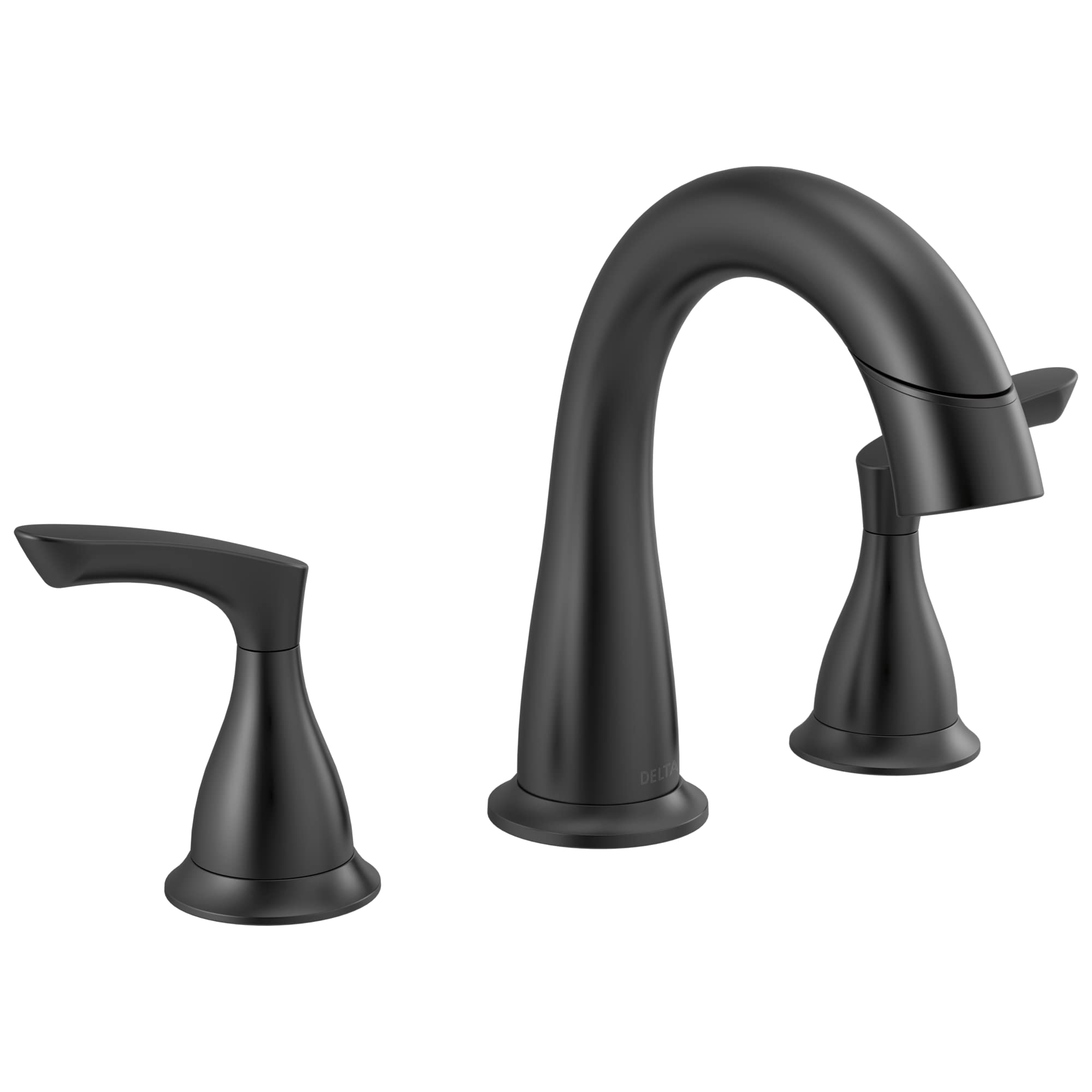 Delta Faucet Broadmoor Pull Down Bathroom Faucet Black - Widespread 3 Hole Bathroom Sink Faucet with Magnet Dock - Matte Black Finish (Model 35765LF-BLPD) - Perfect for Modern Bathrooms, Powder Rooms & Guest Baths