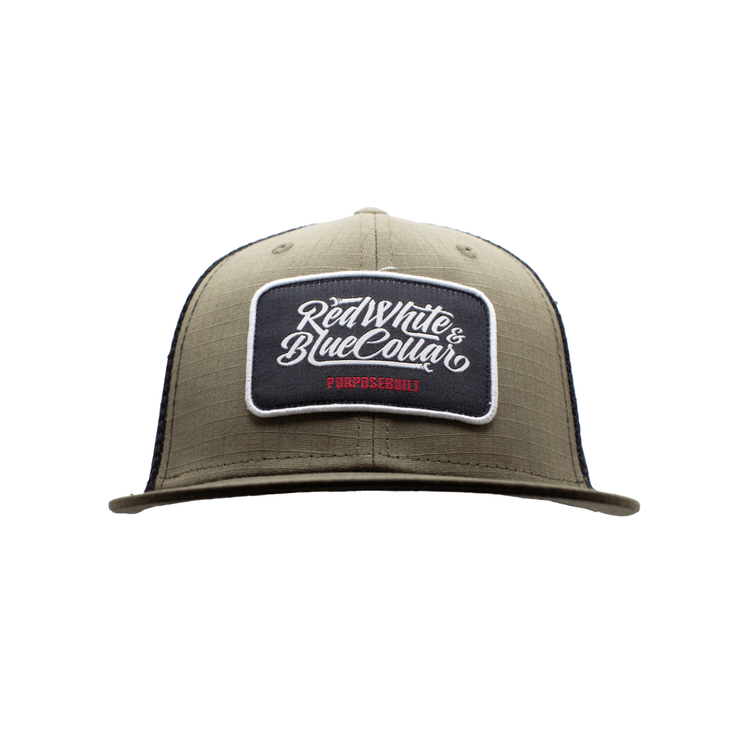 RWBC Patch Snapback RipStop Hat - Olive & Black Color - Perfect for Outdoor Activities, Sports, and Casual Wear