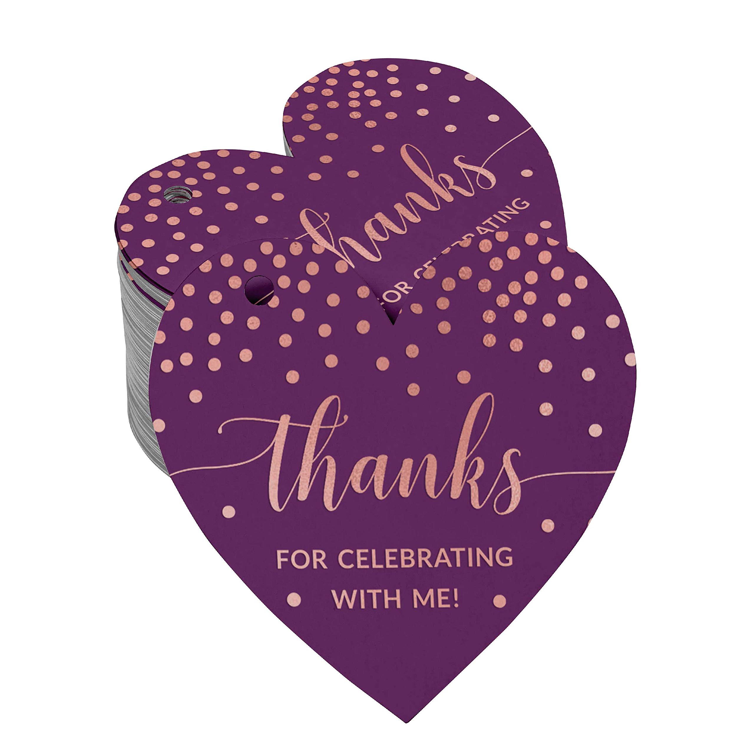 100pcs Real Rose Gold Foil Thank You Tags - Elegant Birthday Party Favor Tags for Weddings, Baby Showers & Special Events - Perfect for Gift Wrapping, DIY Crafts & Celebration Decorations