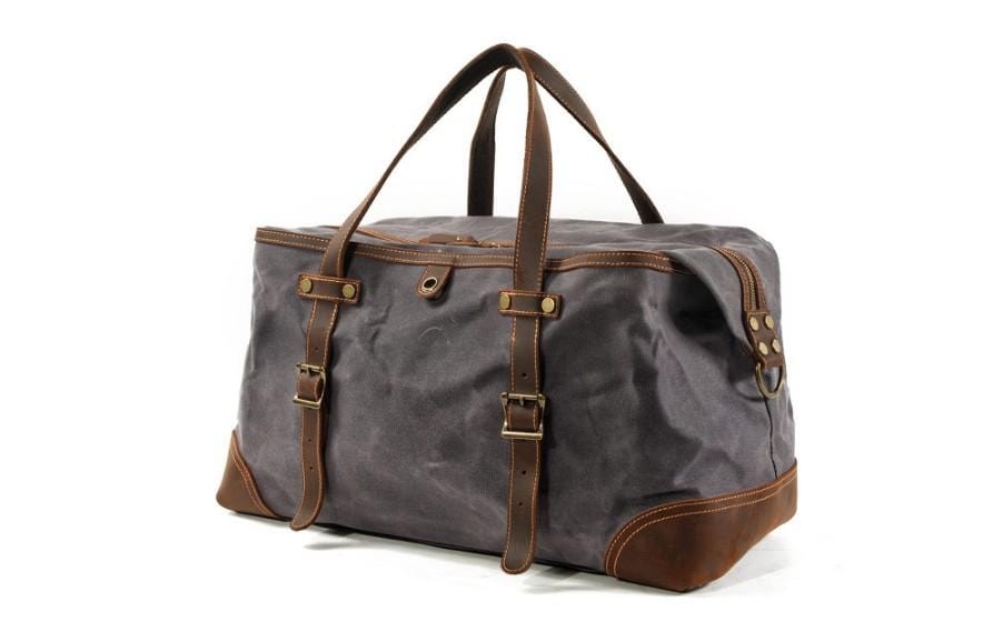 Women's & Men's Canvas Leather Weekender Bag - Durable Travel Duffel Luggage for Gym, Work, Weekend Getaways & Business Trips