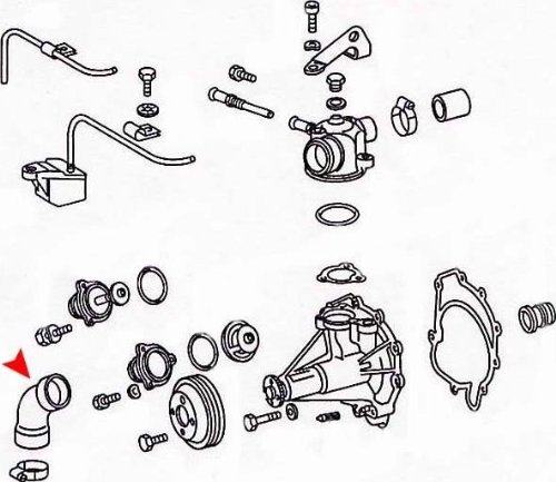 URO Parts 1192030282 Water Pump Hose - Replacement Water Pump to Alternator Elbow Hose for BMW, Mercedes, Audi | Durable Cooling System Hose for Engine Performance & Maintenance