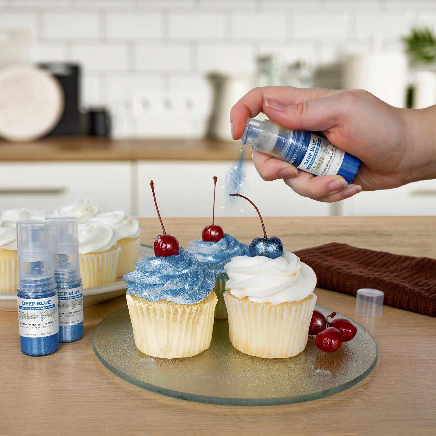 Deep Blue Edible Glitter Spray 4g Pump | Tinker Dust® | Food Safe Sparkle for Cakes, Cupcakes & Cocktails