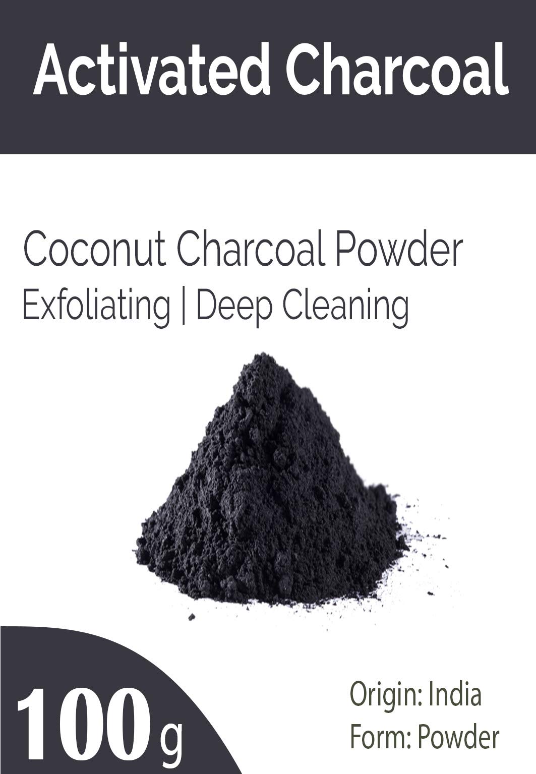 Organic Activated Charcoal Powder for Skin Care & Teeth Whitening - 100g Natural Detox Face Mask & Dental Care - Perfect for DIY Beauty Treatments & Oral Hygiene