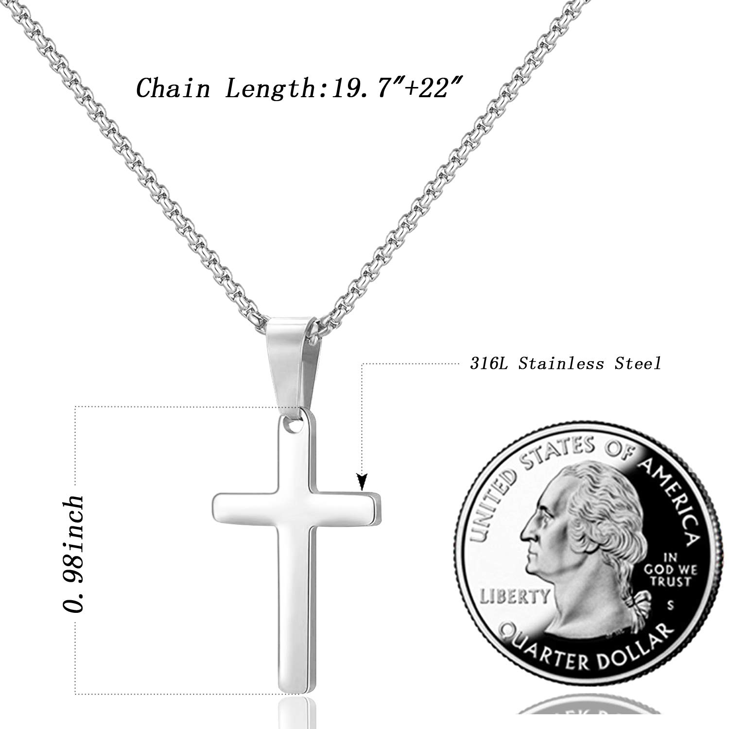 Elegant Small Cross Pendant Necklace for Women - Dainty Simple Gold/Silver Cross Necklace - Perfect Mothers Day Gift, Birthday Present for Her - Ideal for Church, Weddings & Everyday Wear