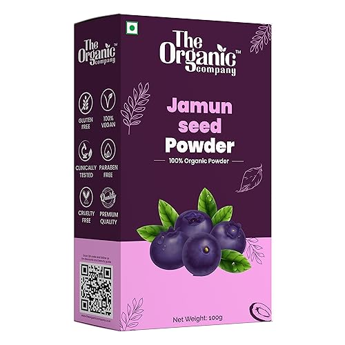 Organic Jamun Seeds Powder | Blackberry Seeds for Diabetes Control & Weight Loss | Natural Java Plum for Skin Care, Hair Growth & Pimples | Pure Edible Powder for Face Packs & Drinks | Healthy Superfood for Daily Wellness