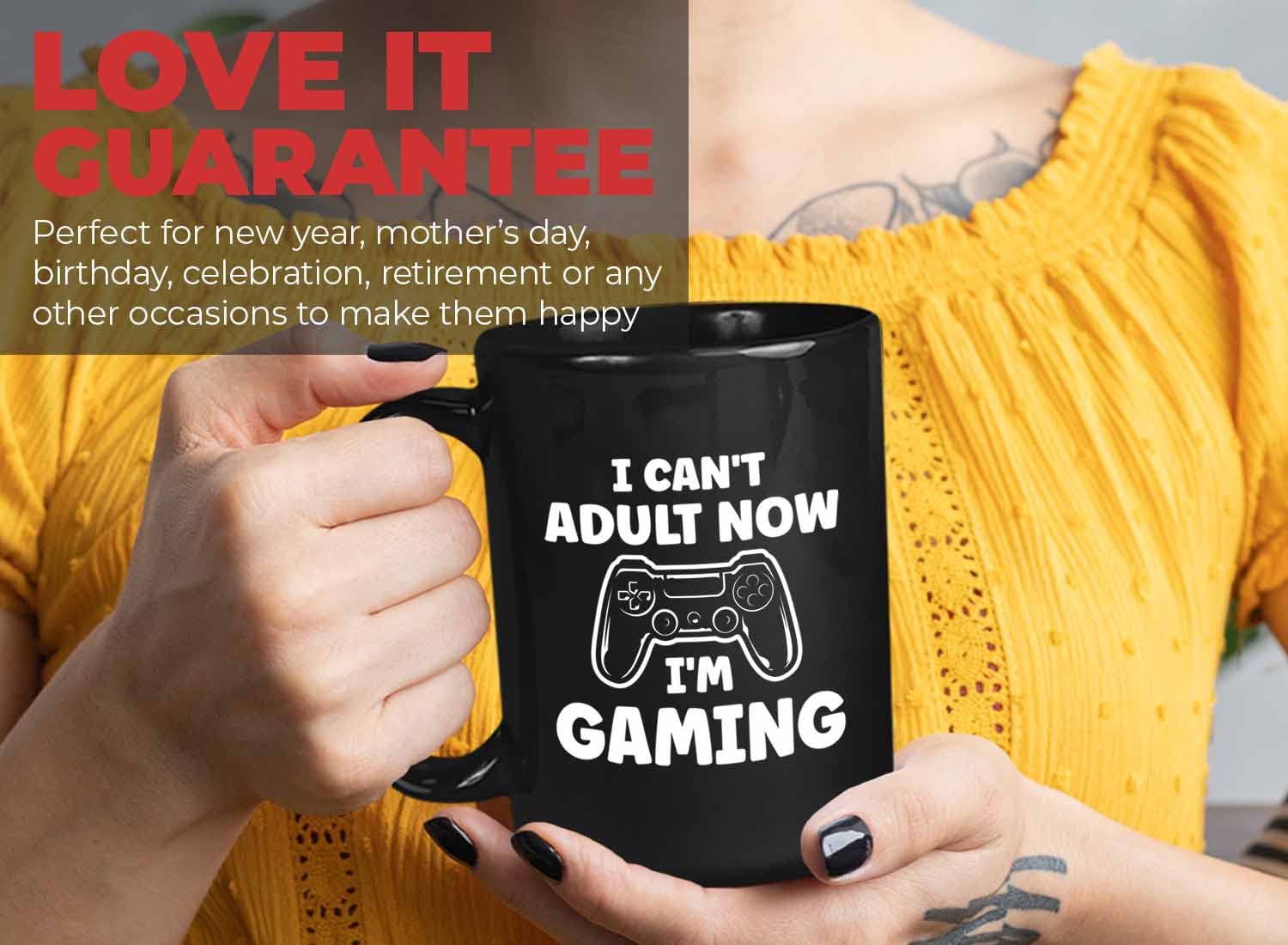 Bubble Hugs 15oz Black Gaming Coffee Mug - Funny 'Now I'm Gaming' Design for Video Game Lovers - Perfect Gift for Console Gamers, Multiplayer & Shooting Game Enthusiasts - Great for Gaming Sessions, Office Use & Geek Decor