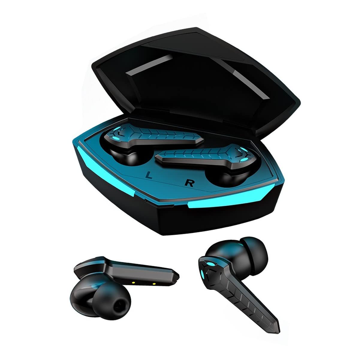 SGNICS Bluetooth 5.2 Wireless Earbuds with Low Latency & RGB Lights - True Wireless Gaming Headset for Sony Xperia 5 II, Music & Gaming Modes - Black | Perfect for Mobile Gaming, Workouts & Commuting