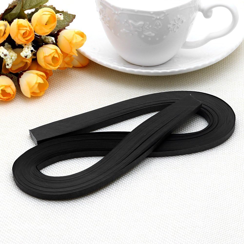 120 Stripes Black Quilling Paper Strips - 5mm Width, 52cm/20.47