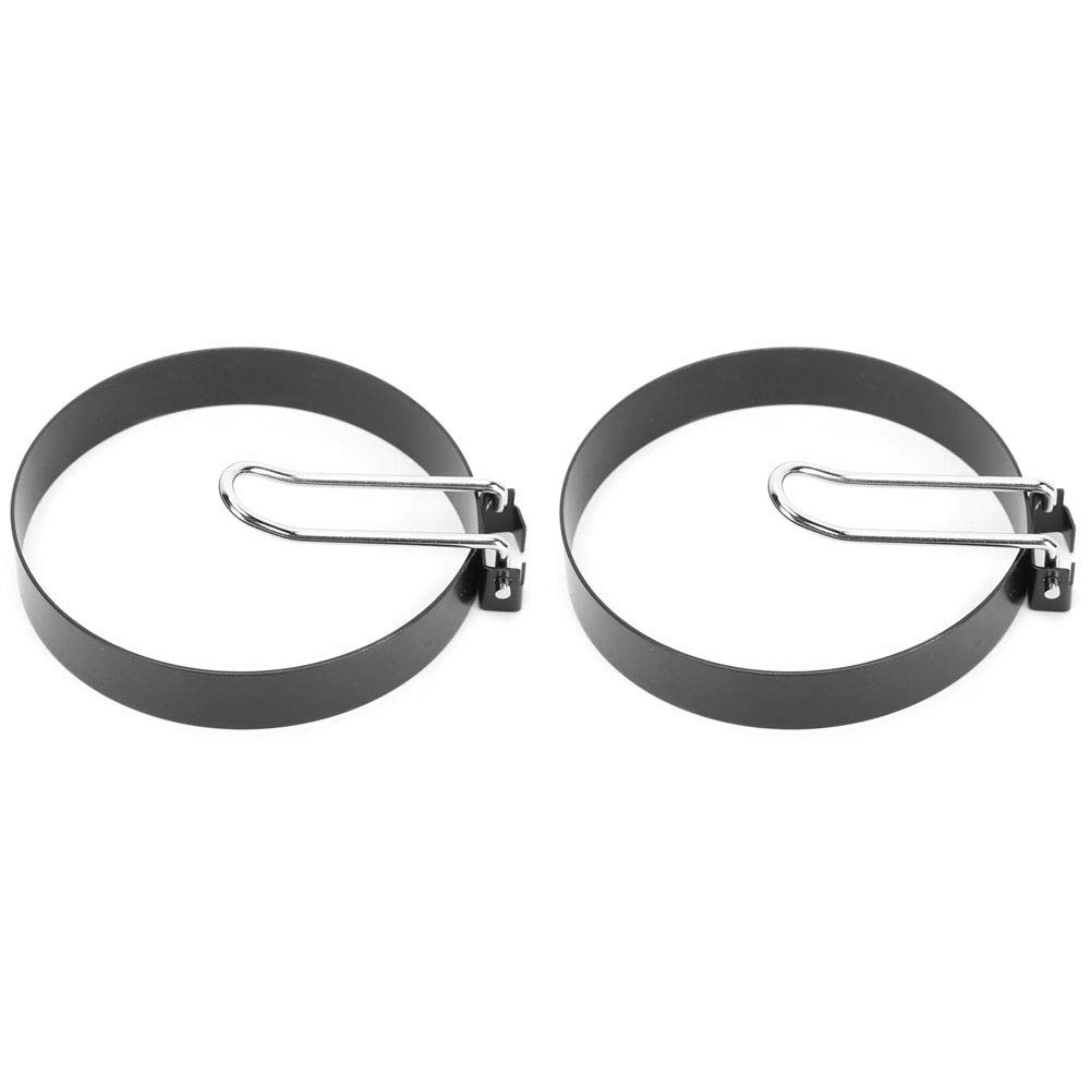 2-Pack Stainless Steel Egg Rings with Folding Handles - Non-Stick Round Egg Frying Mold, Pancake & Omelette Maker - Perfect for Breakfast, Brunch, and Cooking Accessories in Your Kitchen