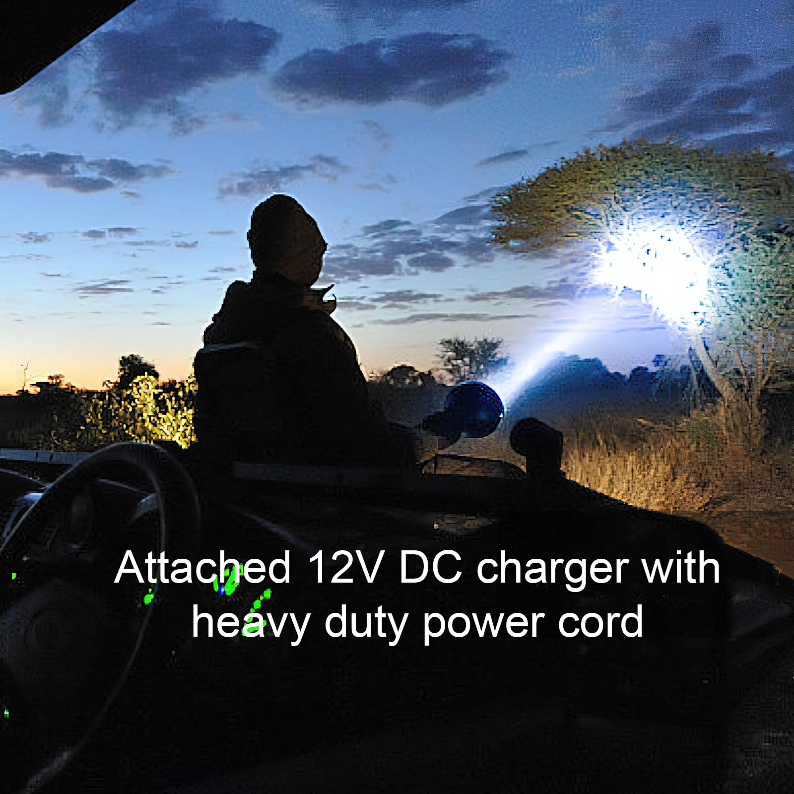 GOODSMANN TACTICPRO 2000 Lumen HID Spotlight - Powerful Rechargeable Flashlight for Cars, Garage, Emergency, Boating, Fishing, Hunting, Camping, Hiking & Security | Water-Resistant & Durable Design for Outdoor Adventures