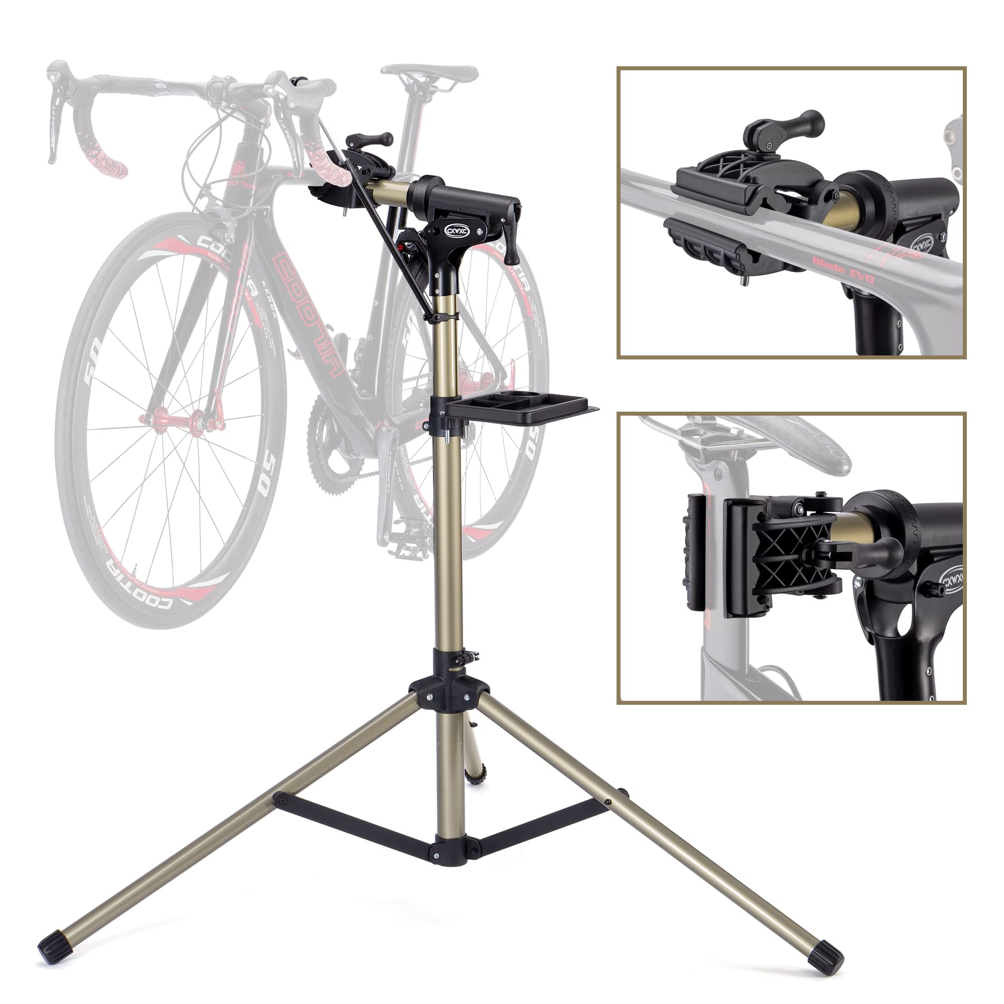 CXWXC Heavy-Duty Bike Repair Stand (88lbs Capacity) - Professional E-Bike & Mountain Bike Maintenance Stand for Home & Shop Mechanics - Perfect for Road Bikes, MTBs & Electric Bikes - Ideal for DIY Repairs, Tune-ups & Cleaning