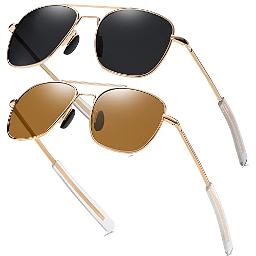 Gold Frame Black Lens + Gold Frame Brown Lens