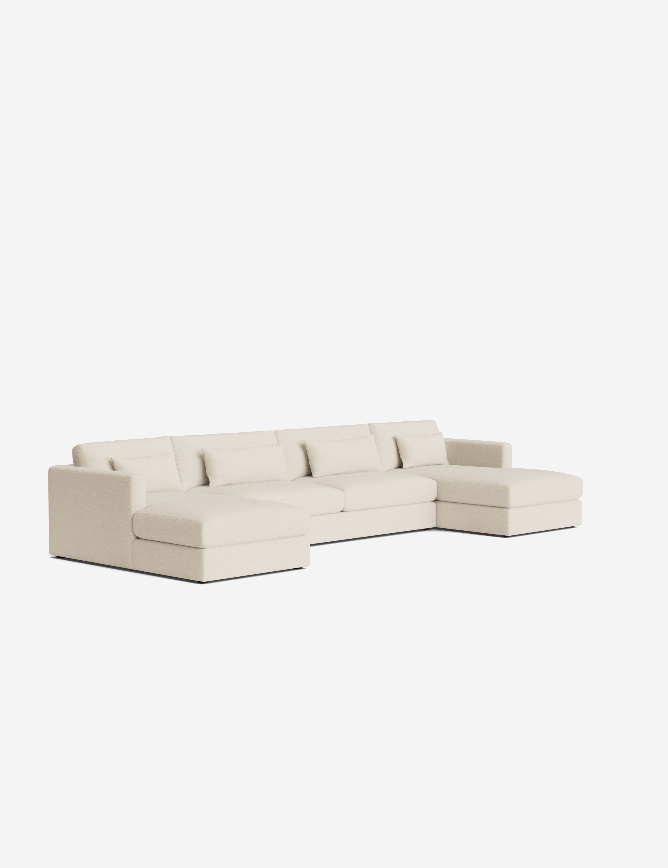 Durham U-Shaped Sectional Sofa - Modern L-Shaped Couch for Living Room, Family Room & Home Theater | Comfortable Fabric Sofa Set with Reversible Chaise