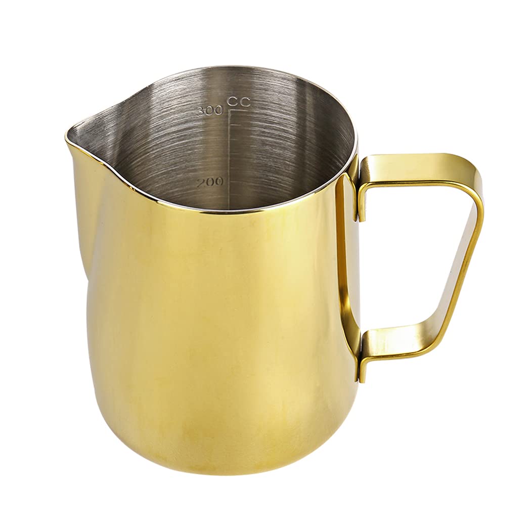 Premium 350ML Stainless Steel Milk Frothing Pitcher - Insulated Coffee Frother Cup with Handle & Measurement Scale for Espresso, Latte Art & Cappuccino | Perfect for Home Baristas & Coffee Shops | Dishwasher Safe & Durable Design