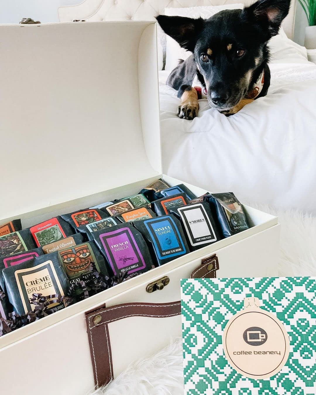 Premium Coffee Beanery Grand Sampler Gift Basket - 28 Variety Pack of 100% Arabica Specialty Coffee - Gourmet Flavored Coffee Beans for Home, Office & Gifting