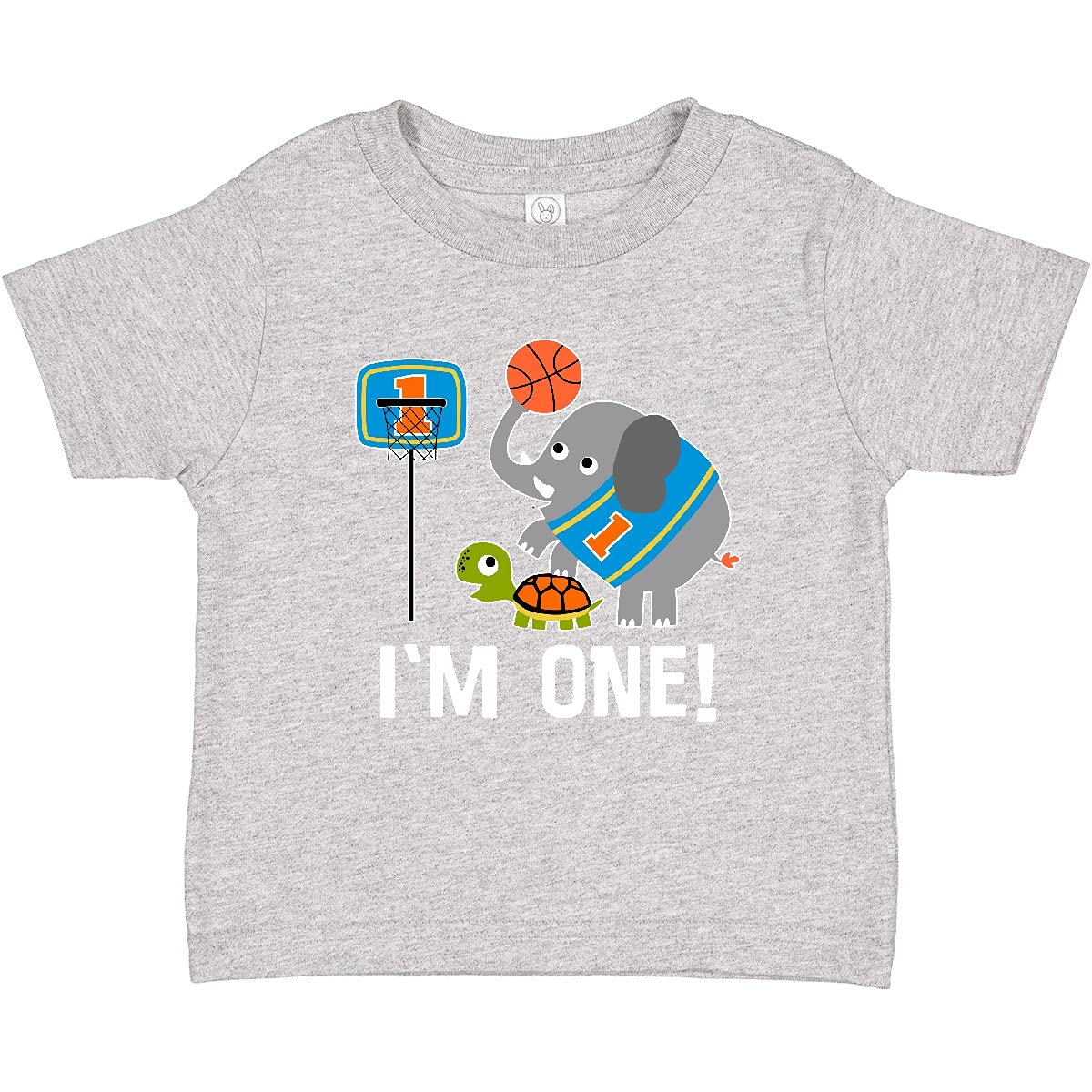 Inktastic Basketball 1st Birthday T-Shirt for 1 Year Old Baby - Cute First Birthday Outfit for Boys Girls, Basketball Theme Party Wear, Baby Shower Gift Idea