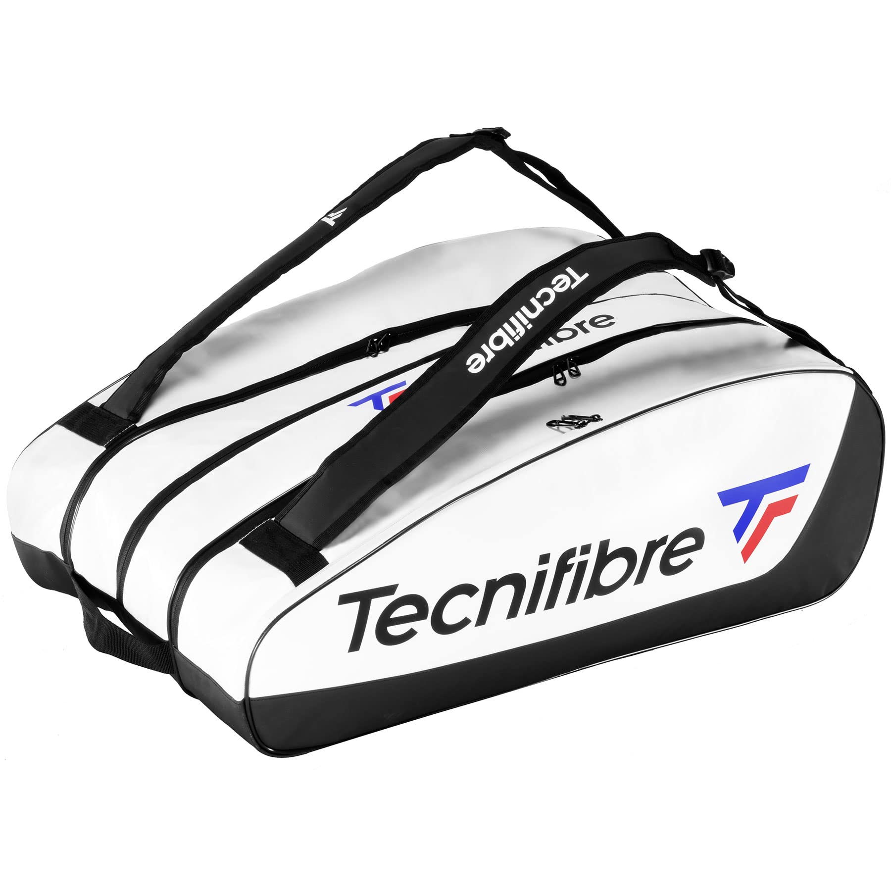 Tecnifibre Tour Endurance Tennis & Squash Bag - Waterproof UV-Resistant Sports Bag (RS, White, Navy) for Tennis, Squash & Gym - RackPack, 15R, 12R, 6R & Backpack Options