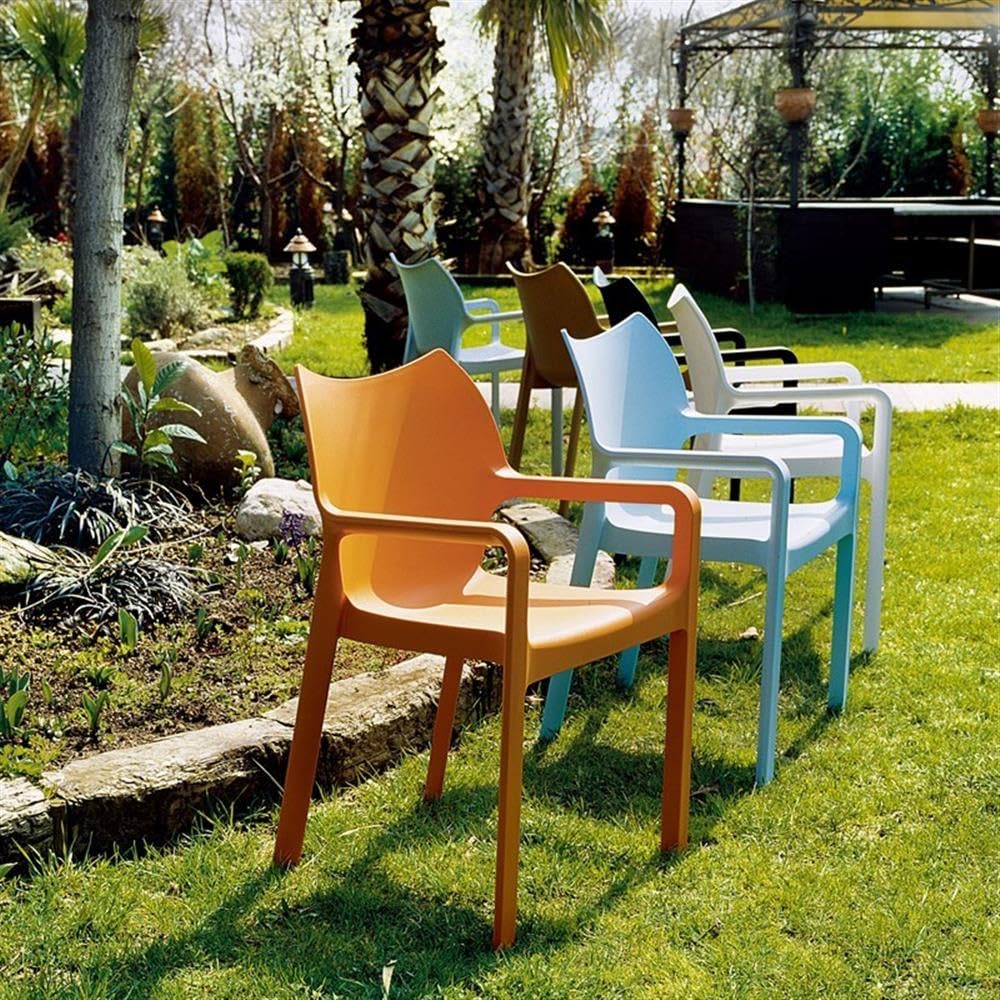 Premium Black Resin Outdoor Patio Dining Arm Chairs (Set of 4) - Weather-Resistant, Durable & Stylish for Backyard, Garden, Poolside or Deck Seating