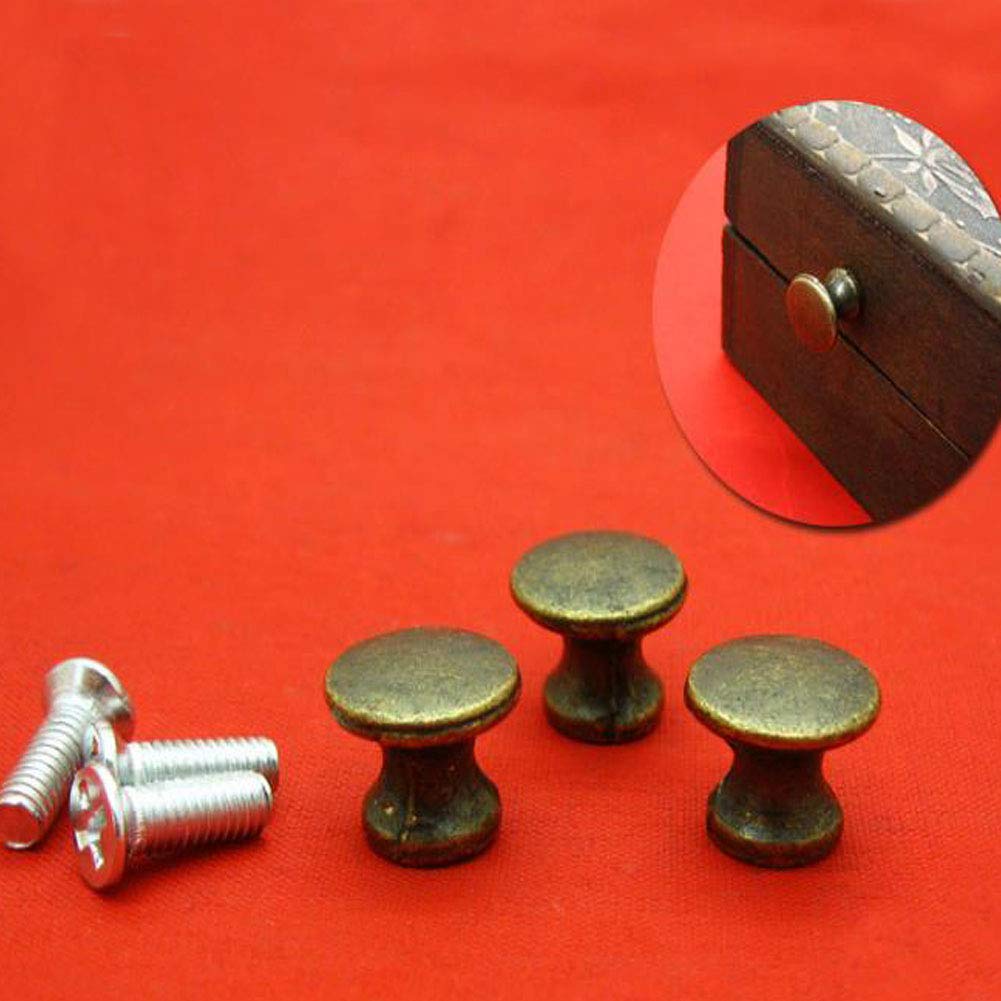 10 Pcs Vintage Cabinet Drawer Knobs - Mini Metal Jewelry Box Handles, Single Hole Pull Handles for Dresser, Jewelry Organizer & DIY Furniture Upgrade