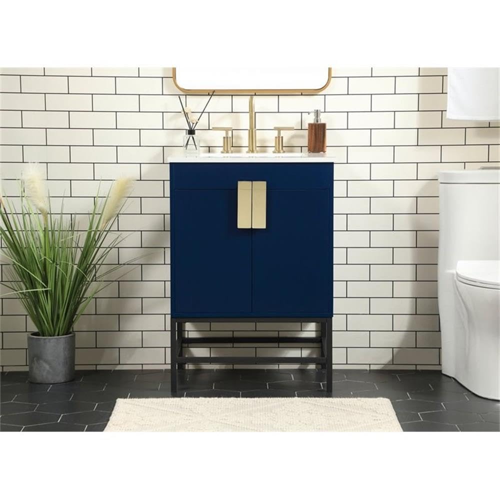 32 Inch White Modern Bathroom Vanity with Under Sink Storage - Elegant Single Sink Bathroom Cabinet Organizer for Small Space Bathroom Decor | Perfect for Apartment, Guest Bath & Powder Room Organization