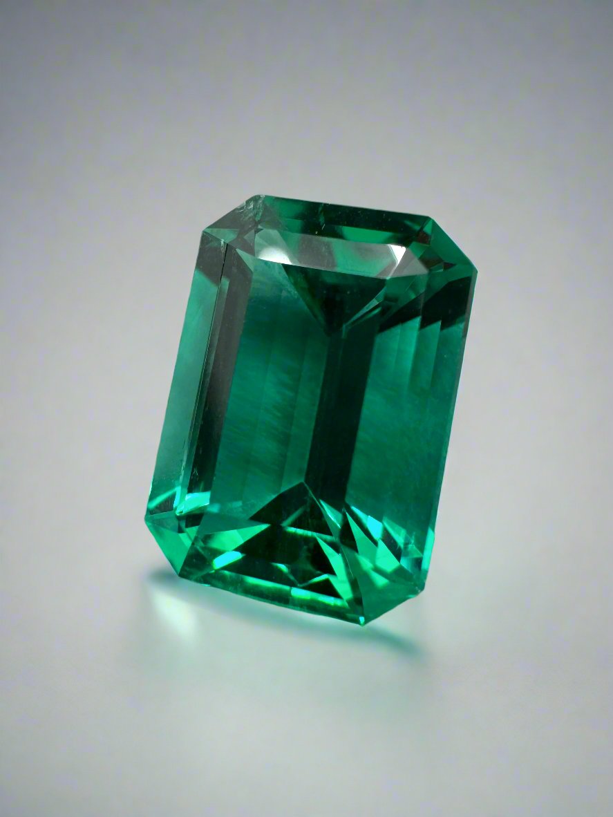 4.10 Carat AAA+ Vivid Bluish Green Natural Brazilian Loose Emerald Gemstone - Perfect for Jewelry Making, Engagement Rings & Luxury Gifts