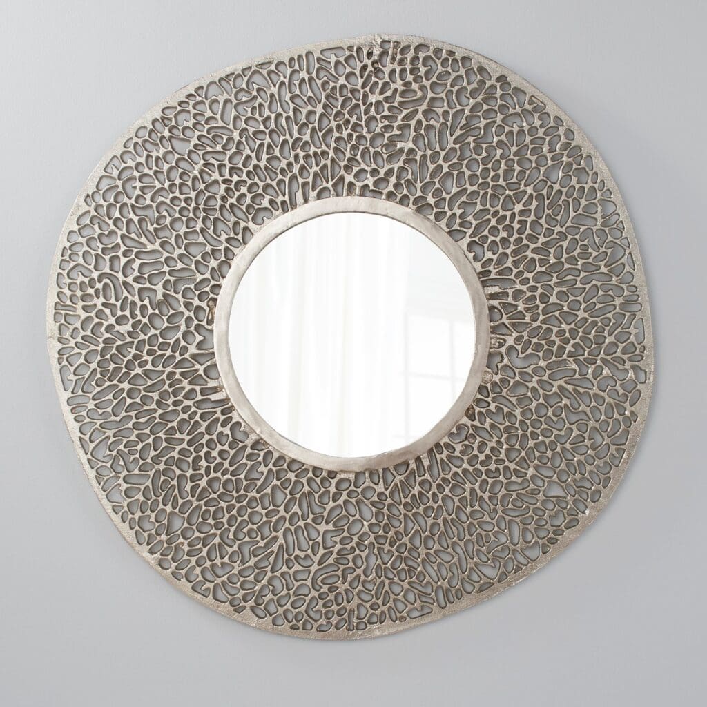Cyan Design 10617 Dores Mirror in Nickel Finish - Elegant Wall Mirror for Living Room, Bedroom & Bathroom Decor