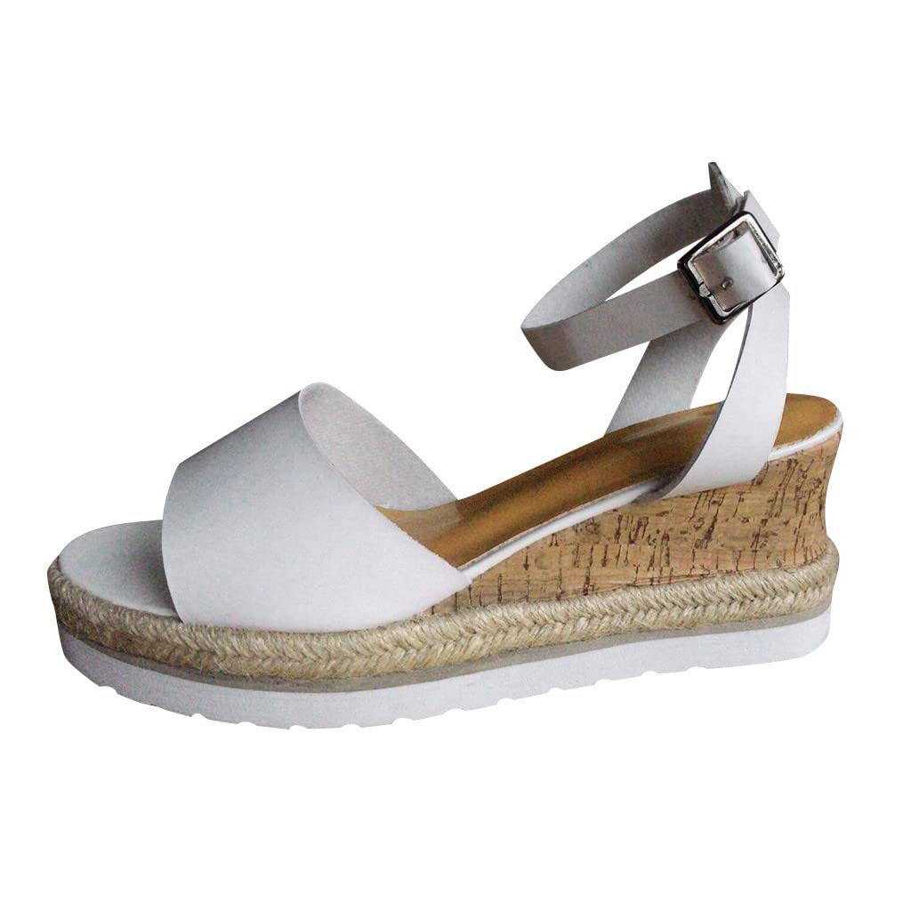 Women's Low Heel Platform Wedge Sandals - Comfortable Gold Summer Shoes for Casual Outings & Beach Vacations