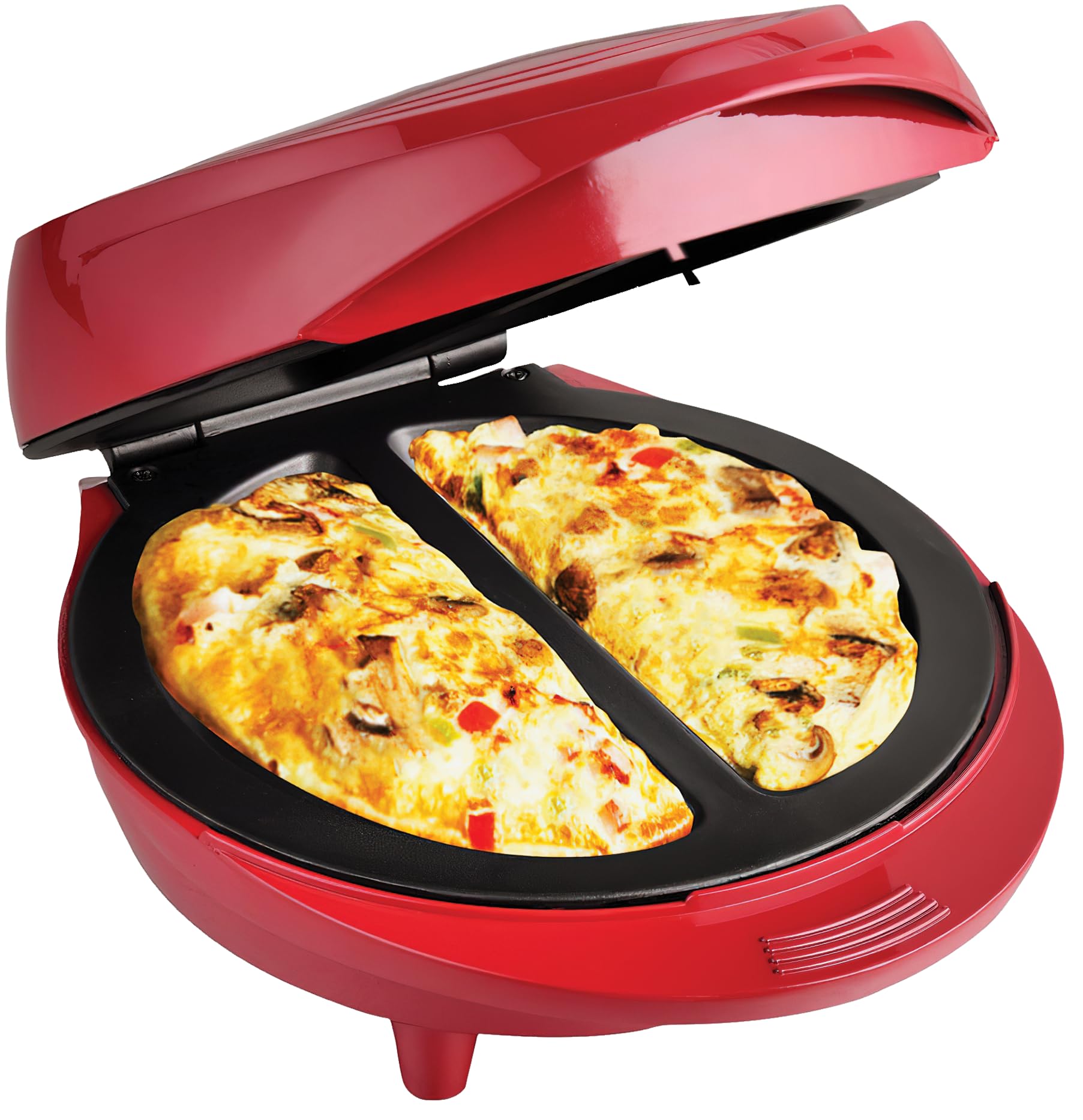 Non-Stick Electric Omelette Maker - Fast & Easy Breakfast Omelet Cooker with Removable Plates, Perfect for Home & Kitchen (Red) | Ideal for Quick Breakfast, Brunch, Camping & Dorm Cooking