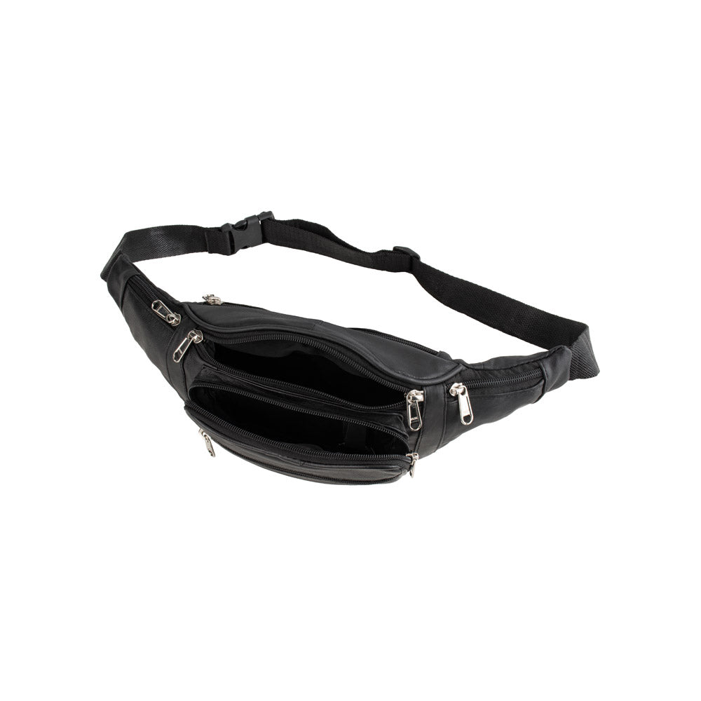 Premium BB 006 Black Waist Bag - Adjustable Belt Bum Bag for Travel, Running & Outdoor Activities | Hands-Free Convenience for Hiking, Concerts & Shopping