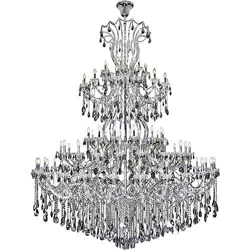 Maria Theresa 84-Light Royal Cut Crystal Chandelier in Chrome - Elegant Ceiling Lighting Fixture for Dining Room, Ballroom & Luxury Home Decor