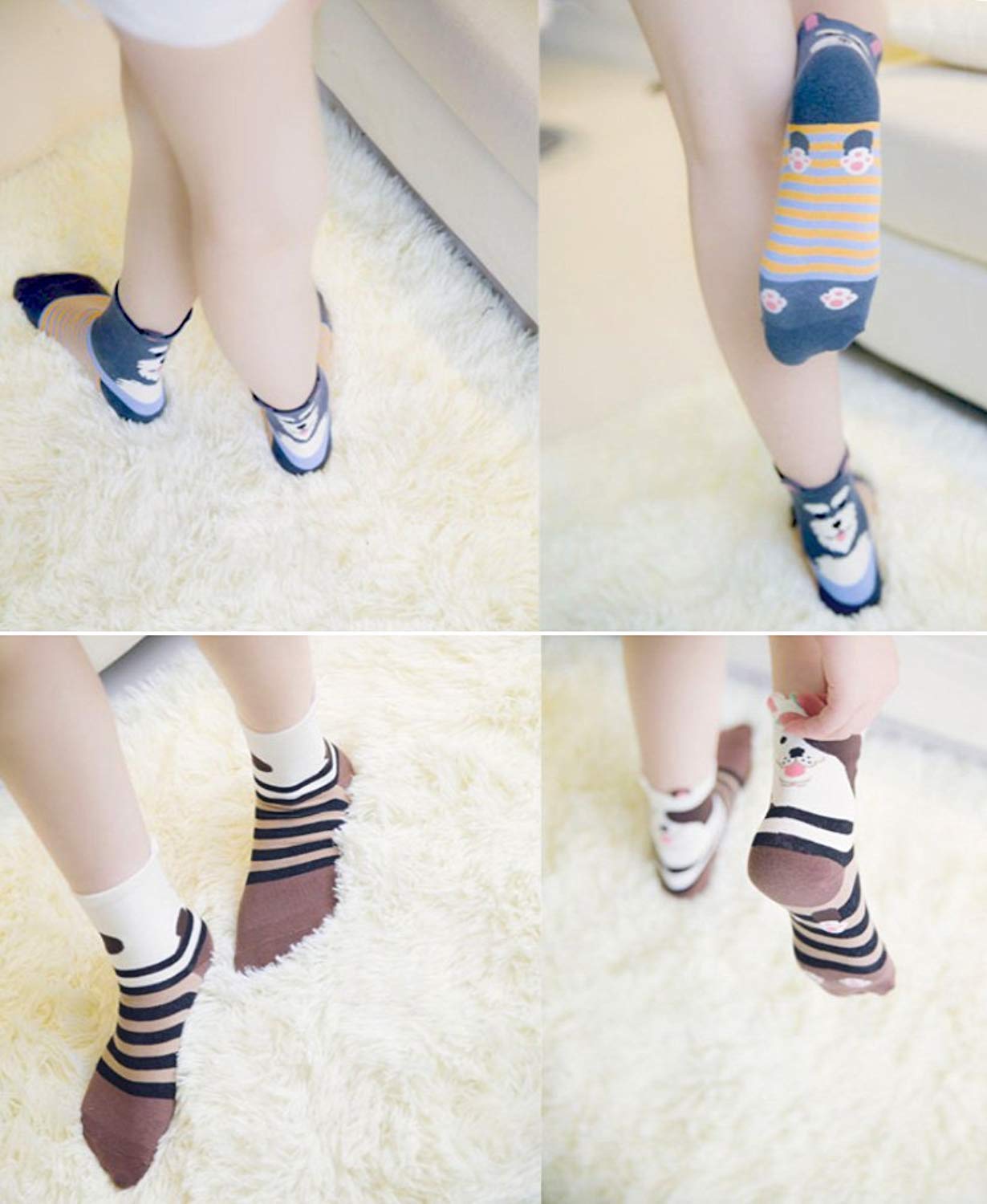 Cute Animal Socks for Women - Dog & Cat Crew Socks for Pet Lovers