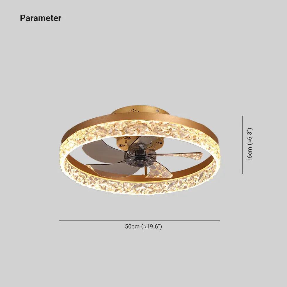Modern Ring Light Ceiling Fan with LED Lighting - Perfect for Living Room, Bedroom, and Home Office