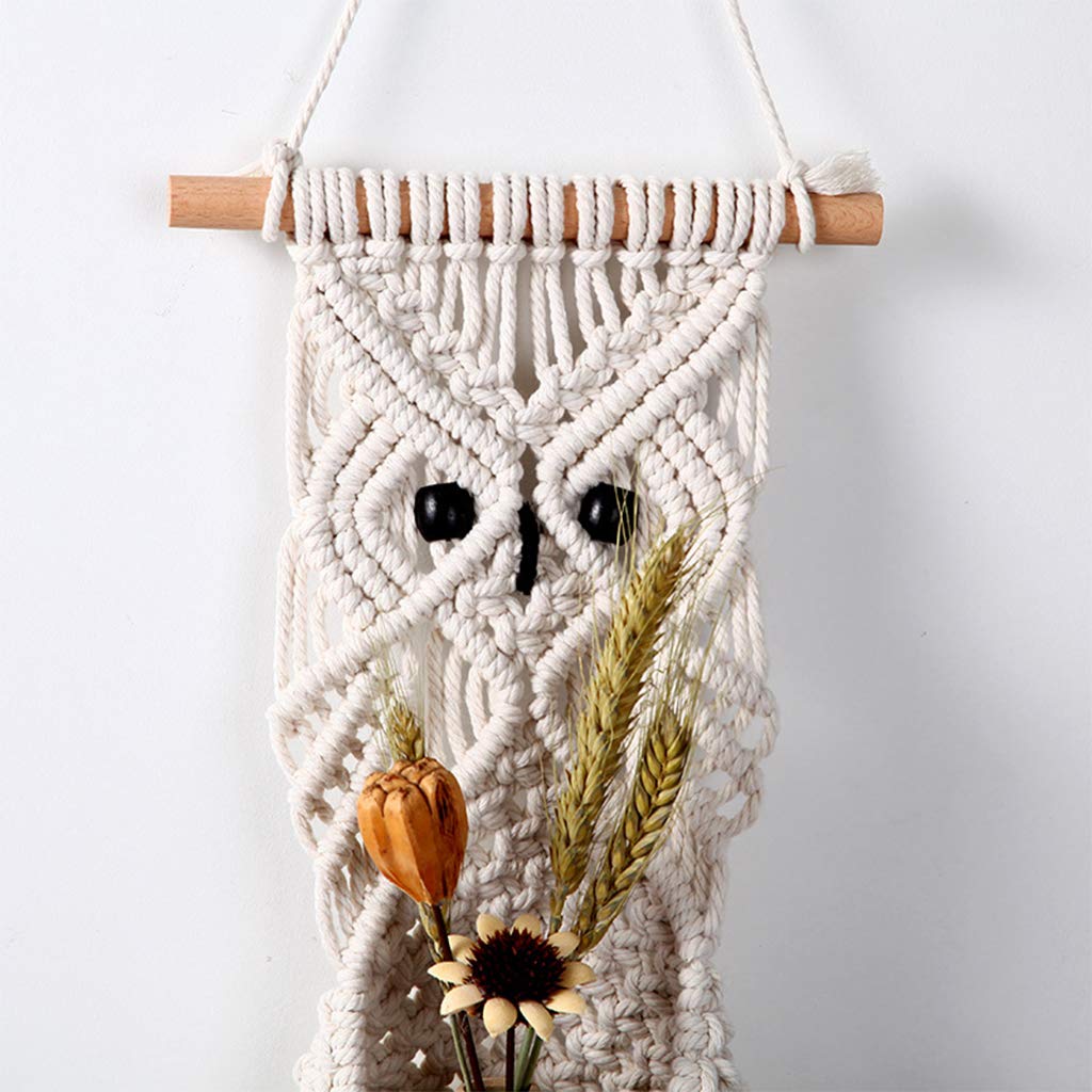 Handmade Macrame Owl Plant Hanger - Boho Wall Decor for Indoor Plants, Flower Pots & Hanging Baskets | Perfect for Living Room, Bedroom, Balcony & Garden Decor