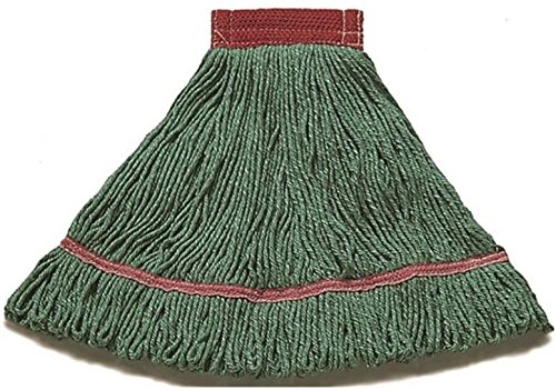 Continental A02802 JW Atomic Medium Green Wide Band Loop End Mop Head - Heavy Duty Cleaning for Floors, Garages & Workshops
