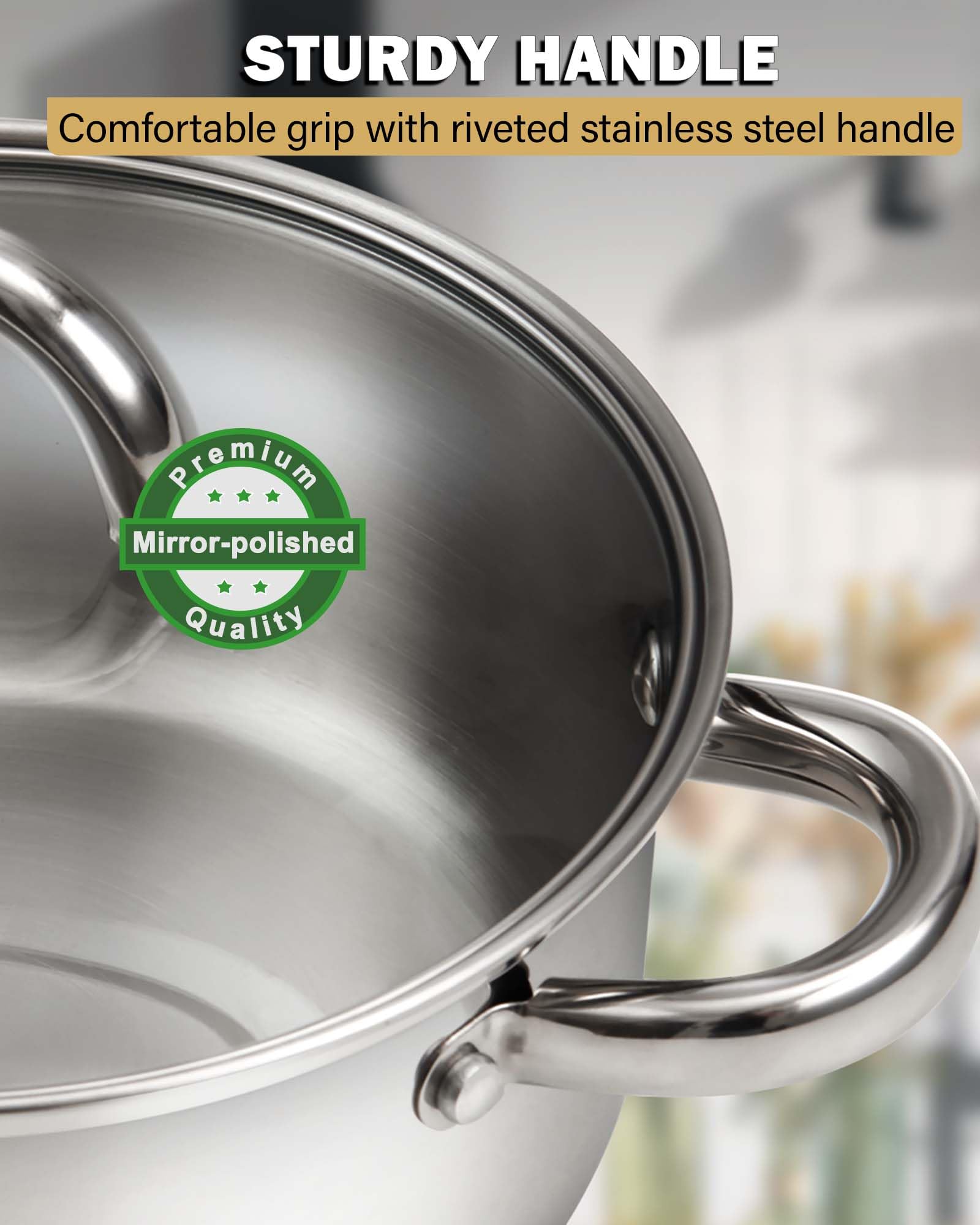 Cook N Home 12-Piece Stainless Steel Cookware Set - Premium Pots & Pans for Professional Cooking | Perfect for Home Chefs, College Dorms & RV Kitchens