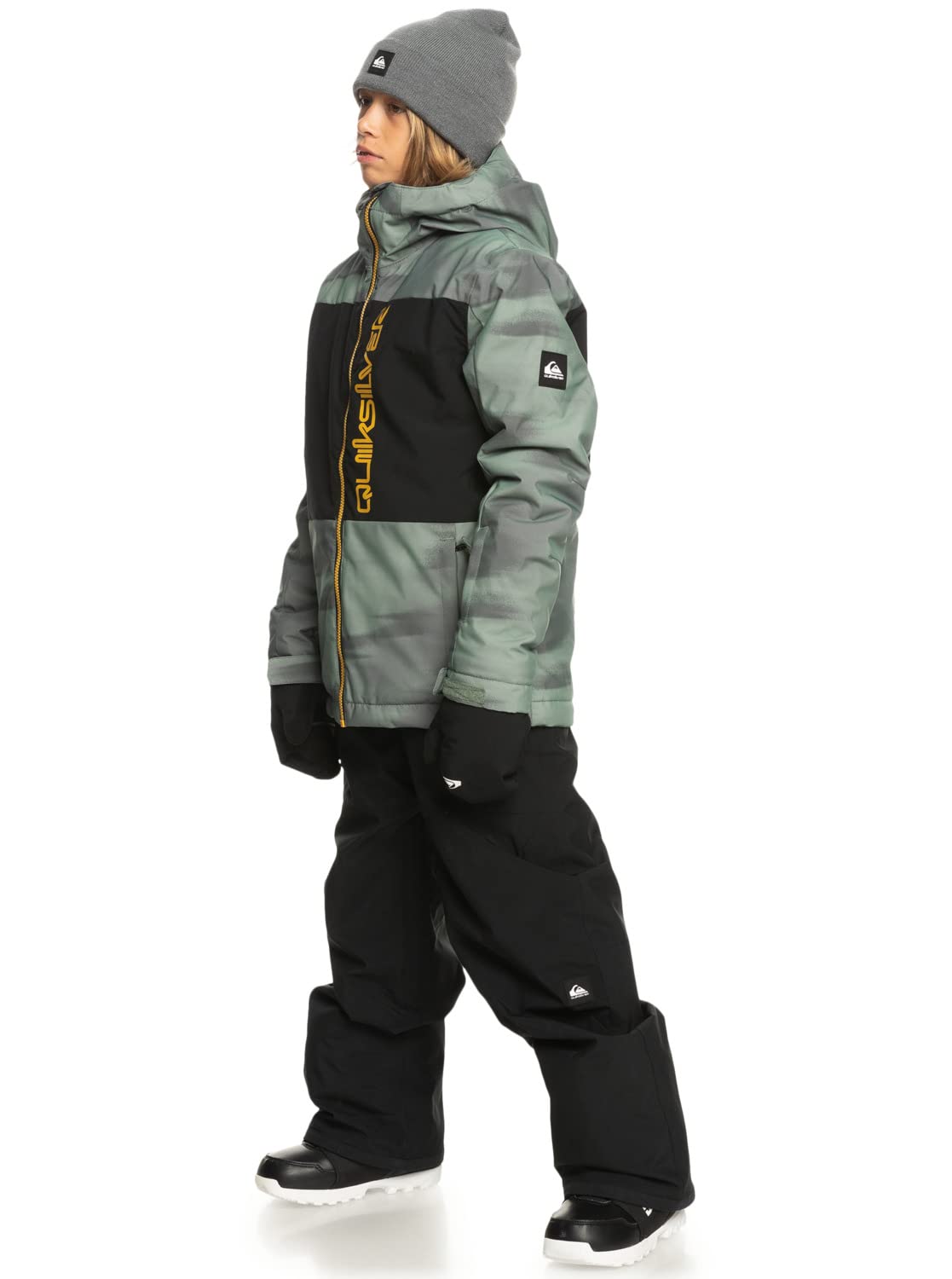 Quiksilver Mash Up Boys' Technical Snow Bib Pants - Waterproof Winter Snowboard Pants for Kids Ages 8-16 - Ideal for Skiing, Snowboarding & Cold Weather Outdoor Activities
