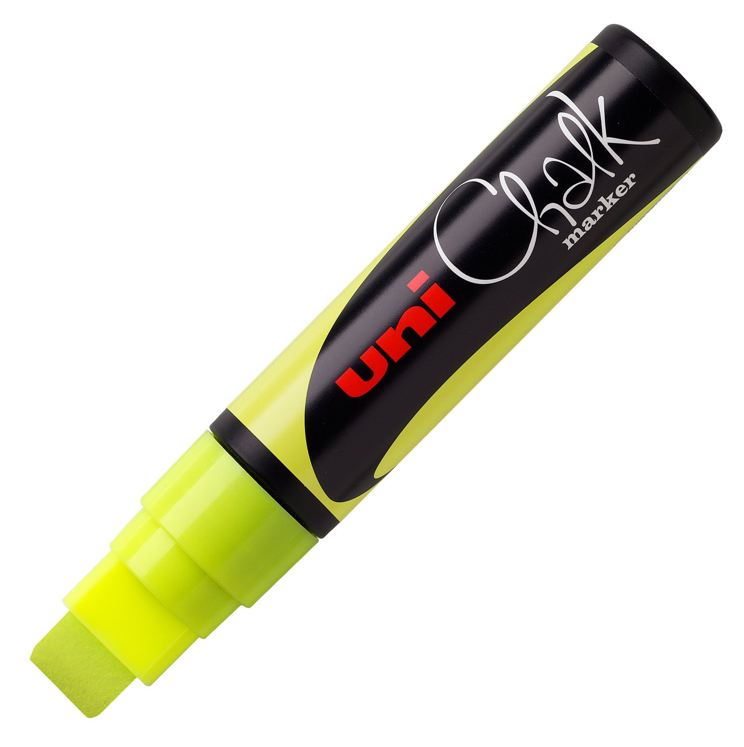 Uni-Ball Uni Chalk Marker - Fluorescent Yellow, 15mm Tip, Non-Toxic Liquid Chalk Pen for Chalkboards, Glass, Windows & Signs - Perfect for Restaurants, Cafes & Classroom Decor