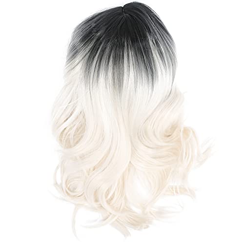 European & American Gradient Long Curly Hair Cosplay Wig - Ash Gray Ombre Anime Wig for Daily Wear, Fashion & Role Play | Perfect for Conventions, Halloween & Cosplay Events