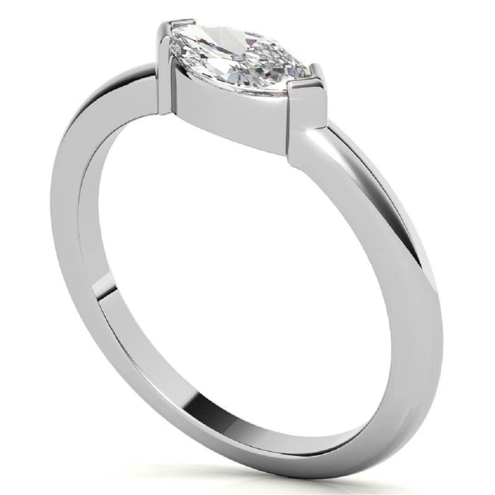 10K Solid White Gold Handmade Engagement Rings 2 CT Oval Cut Moissanite Diamond Solitaire Wedding Band Set for Women - Elegant Bridal Jewelry for Proposals, Anniversaries & Special Occasions
